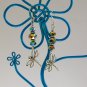 Dragonfly AB aurora borealis crystal bead charm earrings