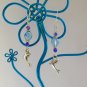 Dolphin blue seashell Czech glass bead charm earrings