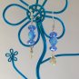Czech glass seashell bead AB blue crystal charm earrings