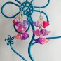 Bell flower cluster purple pink fuchsia bead cha cha earrings