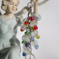 Peace Sign Purse Zipper Charm rainbow crystal bead cha cha