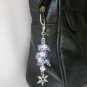 Snowflake Zipper Purse Charm cobalt baby blue crystal bead