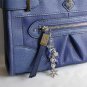 Snowflake Zipper Purse Charm cobalt baby blue crystal bead
