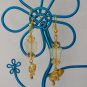 Cat Czech iridescent AB butterfly gold crystal charm earrings