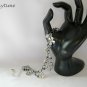 Four leaf clover gunmetal grey crystal charm Bracelet Earrings Set