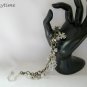 Four leaf clover brown white crystal bead charm Bracelet Earrings Set