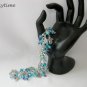 Snowflake angel charm aqua blue rondelle crystal bead bracelet