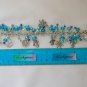 Snowflake angel charm aqua blue rondelle crystal bead bracelet