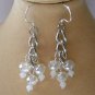 Orange tiered rhinestone chunky statement necklace pendant earrings set
