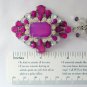 Purple rhinestone pendant statement necklace earrings set
