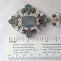 Grey rhinestone pendant statement necklace earrings set
