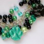 Paw charm painted teal green black animal lover bracelet