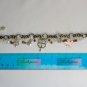 Four leaf clover brown white crystal bead charm Bracelet Earrings Set