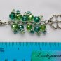 Four Leaf Clover Zipper Purse Charm green crystal bead