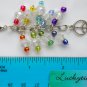 Peace Sign Purse Zipper Charm rainbow crystal bead cha cha