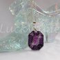 Royal Purple gem gemstone Plastic Canvas chain necklace pendant