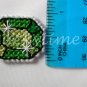 Lime Green gem gemstone Plastic Canvas chain necklace pendant