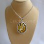 Lemon Yellow gem gemstone Plastic Canvas chain necklace pendant