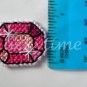 Hot Pink gem gemstone Plastic Canvas pendant chain necklace