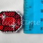Crimson Red gem gemstone Plastic Canvas pendant chain necklace