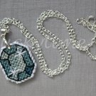 Smoky Grey gem gemstone Plastic Canvas pendant chain necklace