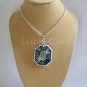 Smoky Grey gem gemstone Plastic Canvas pendant chain necklace