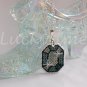 Smoky Grey gem gemstone Plastic Canvas pendant chain necklace