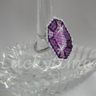 Royal Purple gemstone Plastic Canvas gem adjustable ring