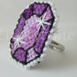 Royal Purple gemstone Plastic Canvas gem adjustable ring