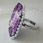 Royal Purple gemstone Plastic Canvas gem adjustable ring