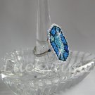 Royal Baby Blue gemstone Plastic Canvas gem adjustable ring