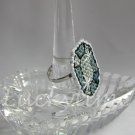 Smoky Grey gemstone Plastic Canvas gem adjustable ring