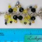 Bumble Bee Zipper Purse Charm yellow flower black bead