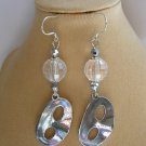 Silver mask mardi gras charm metallic crystal bead earrings