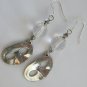 Silver mask mardi gras charm metallic crystal bead earrings