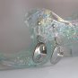 Silver mask mardi gras charm metallic crystal bead earrings