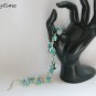 Frying pan chef aqua blue crystal bead charm bracelet earrings set