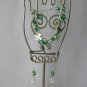 Four leaf clover green crystal bead charm Bracelet Earrings Set