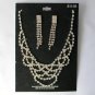 Clear rhinestone crystal swag princess necklace and earrings set NWT
