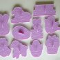 Wilton Easter Treats plastic cookie cutter set bunny lamb chick canister lot