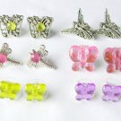 Butterfly dragonfly fairy angel pink purple mini charm earrings lot Butterfly dragonfly fairy angel pink purple mini charm earrings lot
