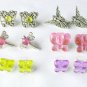 Butterfly dragonfly fairy angel pink purple mini charm earrings lot