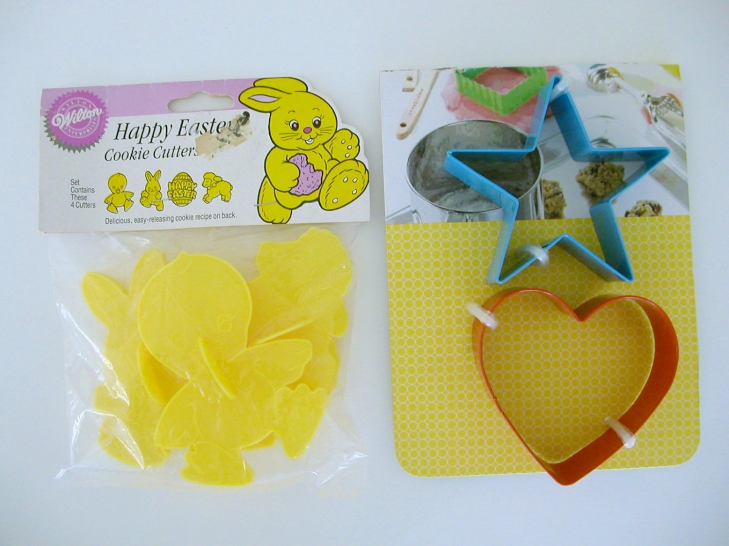 Wilton happy easter plastic cookie cutter lot and metal heart star