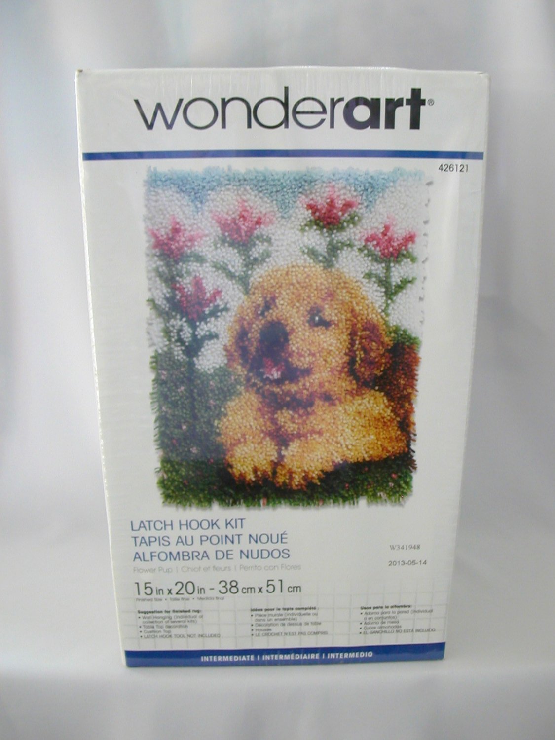 Wonderart Flower Pup dog puppy latch hook rug kit 426121