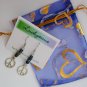Peace sign charm rainbow iridescent glass bead earrings