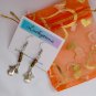 Guardian angel charm brown glass bead earrings