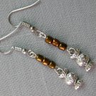 Candy food charm brown glass bead earrings