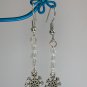 Snowflake 8 side charm clear glass bead earrings