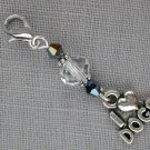 I Love Dogs Purse Zipper Charm clear crystal bead I Love Dogs Purse Zipper Charm clear crystal bead