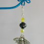 Bumble Bee Purse Zipper Charm black yellow crystal bead